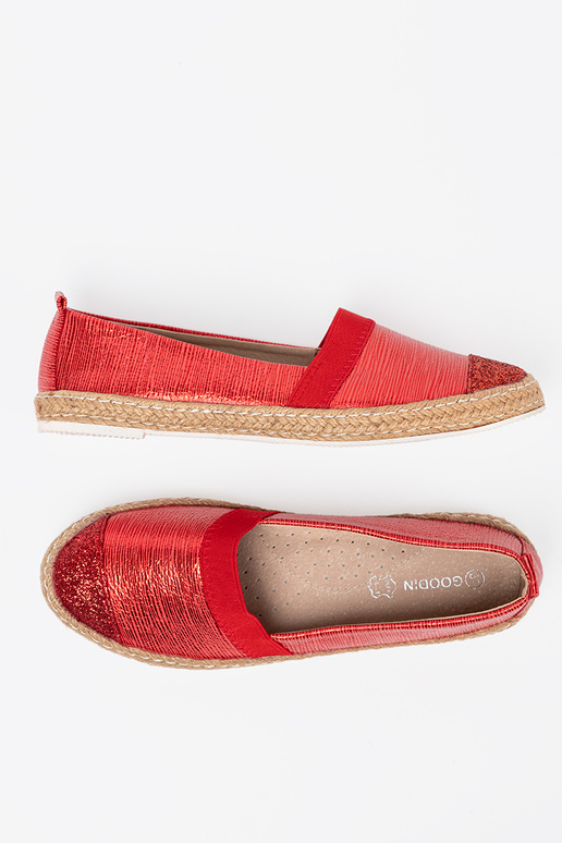 rote Farbe Espadrilles z błyszczącą nitką rote Farbe Espadrilles z błyszczącą nitką