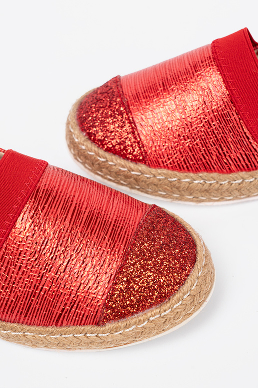 rote Farbe Espadrilles z błyszczącą nitką rote Farbe Espadrilles z błyszczącą nitką