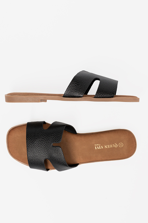 schZuarze Farbe Hausschuhe Frauen aus Öko-Leder