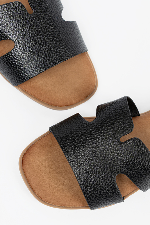 schZuarze Farbe Hausschuhe Frauen aus Öko-Leder