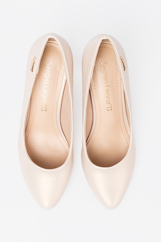 Schuhe Beige an der Ferse Sergio Leone