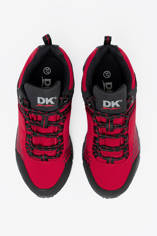Rote Trekking-Schuhe auf dicker Plattform DK Rote Trekking-Schuhe auf dicker Plattform DK