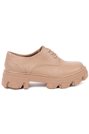 Beige gefesselt Halbschuhe mit einer Plattform 2