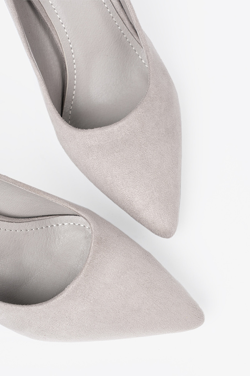 Klassisches Stilvollll graue Farbe High Heels aus INildleder auf High Heels