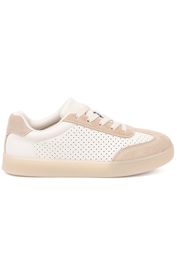 Freizeitschuhe für Damen durchbrochen hellBeige 2