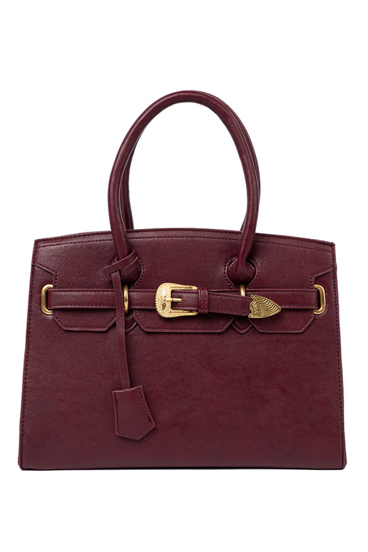 Burgund Handtasche mit Zierschnalle Zu goldenm kolorze