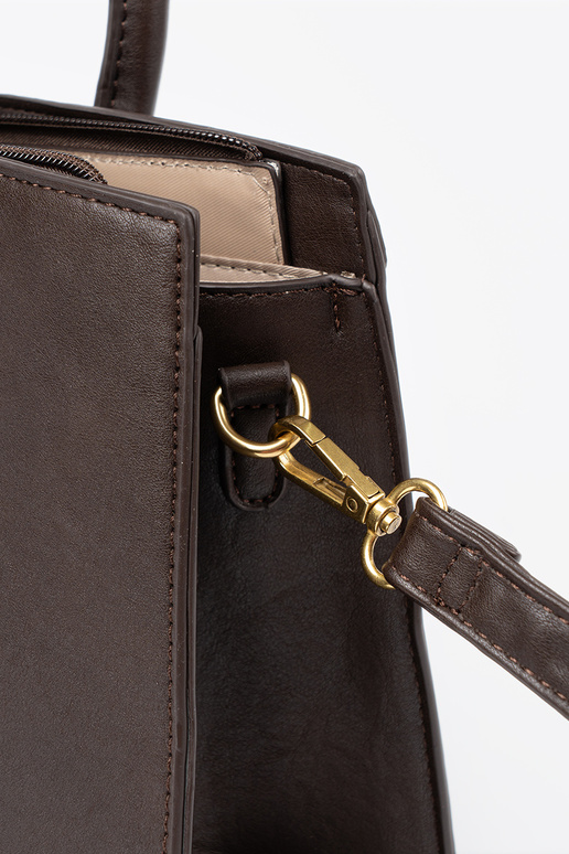 Dunkelbraun Handtasche mit Zierschnalle Zu goldenm kolorze