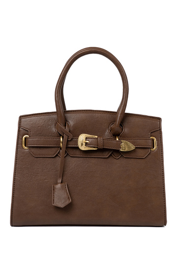 Braun Handtasche mit Zierschnalle Zu goldenm kolorze 2