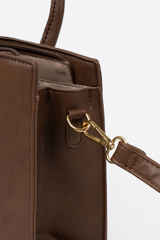 Braun Handtasche mit Zierschnalle Zu goldenm kolorze