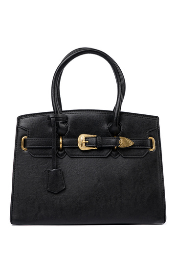 SchZuarz Handtasche mit Zierschnalle Zu goldenm kolorze 2
