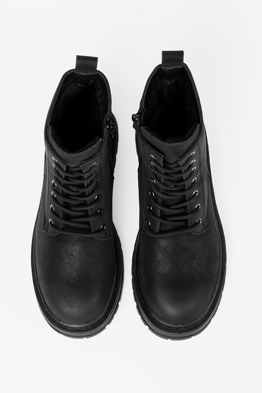 schZuarze Farbe Frauen Schuhee z Schnürsenkelm i bieżnikiem Sergio Leone