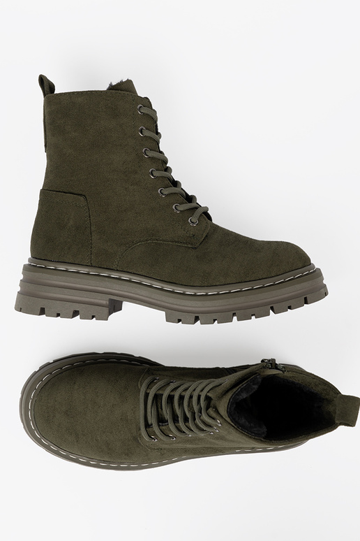 Khaki-Farbe-Farbe Frauen Stiefel z zamszoZuym Zuykończeniem Sergio Leone