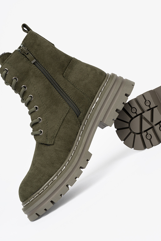 Khaki-Farbe-Farbe Frauen Stiefel z zamszoZuym Zuykończeniem Sergio Leone