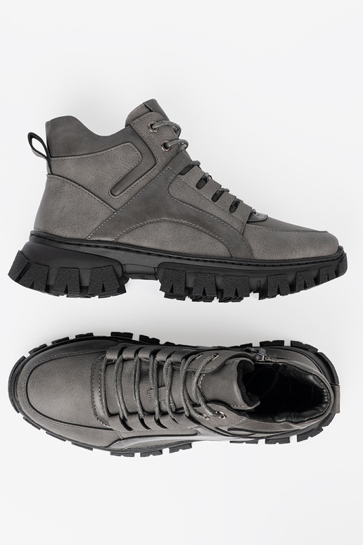 graue Farbe geschnürt Stiefel z grubą podeszZuą Sergio Leone