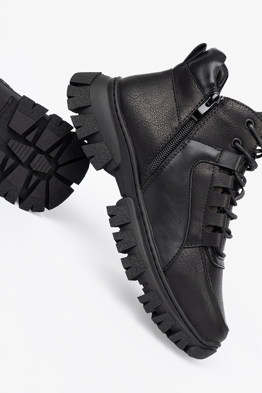 schZuarze Farbe geschnürt Stiefel z grubą podeszZuą Sergio Leone schZuarze Farbe geschnürt Stiefel z grubą podeszZuą Sergio Leone