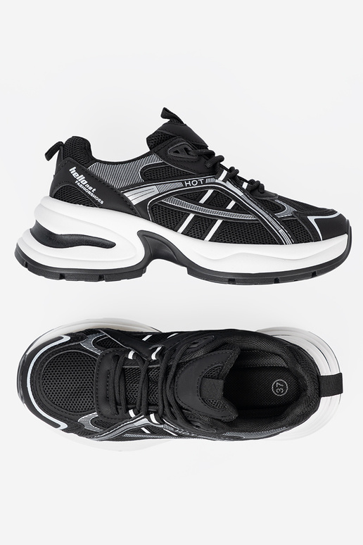 schZuarze Farbe Sneakers Stilvollllschuhe z przeZuieZuną choleZuką i masyZuną białą podeszZuą