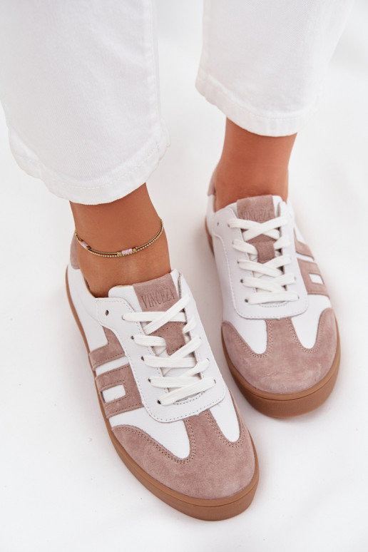 Haut Sneakers Stilvollllschuhe Feminin Vinceza 79557 INeiß-Beige