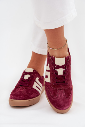 Wildleder Damen-Sneaker im sportlichen Stil „Vinceza 79557" in bordeaux 2