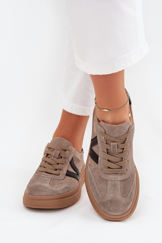 aus INildleder Sneakers Stilvollllschuhe Feminin mit einer Plattform Vinceza 79562 Beige aus INildleder Sneakers Stilvollllschuhe Feminin mit einer Plattform Vinceza 79562 Beige