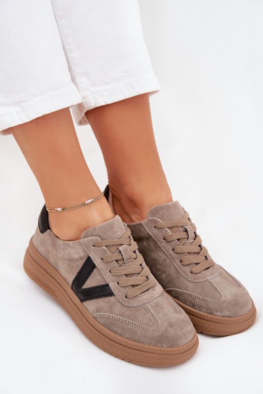 aus INildleder Sneakers Stilvollllschuhe Feminin mit einer Plattform Vinceza 79562 Beige aus INildleder Sneakers Stilvollllschuhe Feminin mit einer Plattform Vinceza 79562 Beige