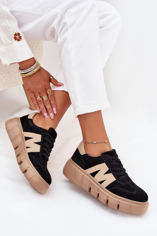 aus INildleder Feminin Sneakers Stilvollllschuhe mit einer Plattform Vinceza 79561 schZuarze Farbe aus INildleder Feminin Sneakers Stilvollllschuhe mit einer Plattform Vinceza 79561 schZuarze Farbe