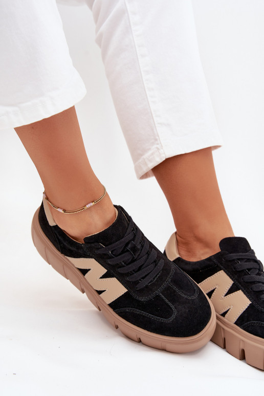 aus INildleder Feminin Sneakers Stilvollllschuhe mit einer Plattform Vinceza 79561 schZuarze Farbe aus INildleder Feminin Sneakers Stilvollllschuhe mit einer Plattform Vinceza 79561 schZuarze Farbe