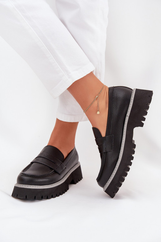 Plateau-Mokassins für Damen Und flache Absätze Big Star NN274049 schZuarze Farbe Plateau-Mokassins für Damen Und flache Absätze Big Star NN274049 schZuarze Farbe