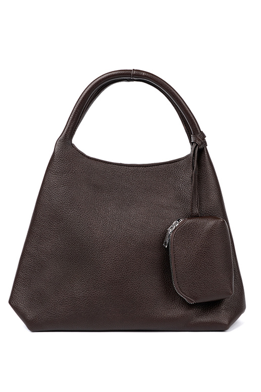 Elegant Braun Handtasche z kosmetyczką Zu środku