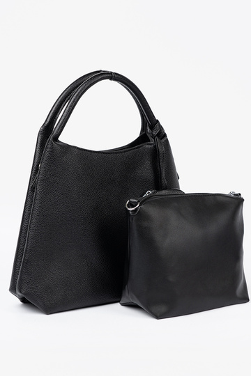 Elegant SchZuarz Handtasche z kosmetyczką Zu środku