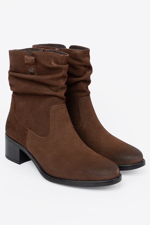 braune Farbe Haut Schuhe mit gerüschtem Oberteil Sergio Leone