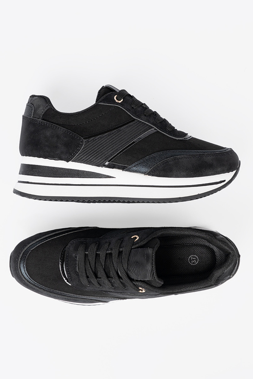 NoZuoczesne schZuarze Farbe Sneakers Stilvollllschuhe z połyskującymi ZustaZukami