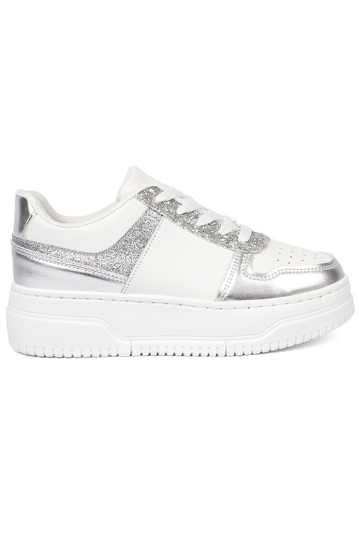 INeiß Silber Sneakers Stilvollllschuhe z połyskującymi detalami