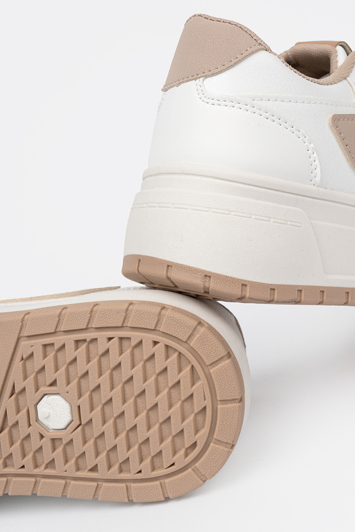 INeiß Beige Sneakers Stilvollllschuhe mit einer Plattform