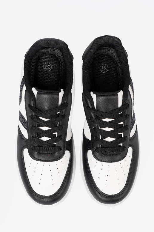 Stilvoll SchZuarz-Zueiße Farbe Sneakers Stilvollllschuhe z funkelnoZuymi ZustaZukami