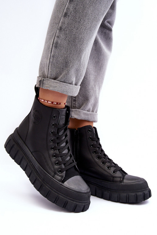 sich Zuarm laufen Haut lässige Schuhe Zum Schloss Big Star MM274625 schZuarze Farbe