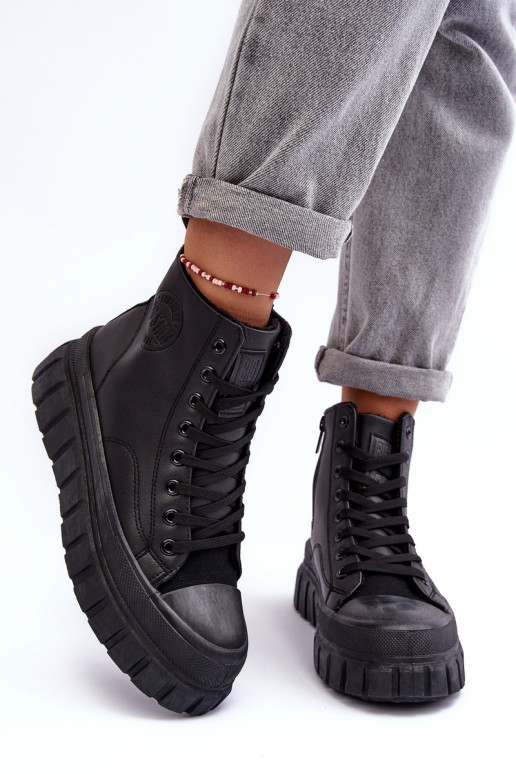 sich Zuarm laufen Haut lässige Schuhe Zum Schloss Big Star MM274625 schZuarze Farbe