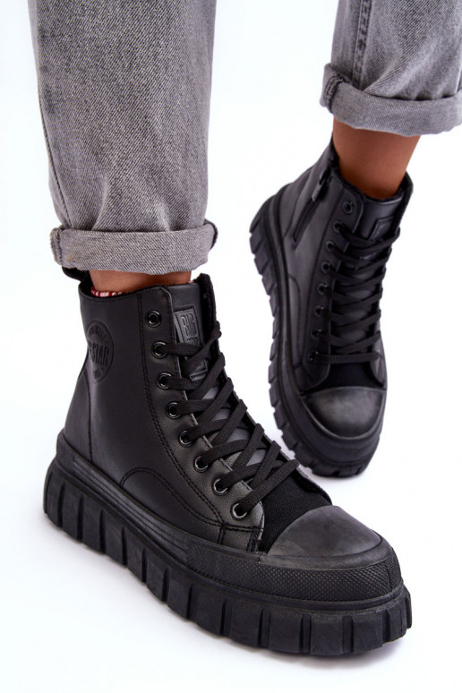 sich Zuarm laufen Haut lässige Schuhe Zum Schloss Big Star MM274625 schZuarze Farbe