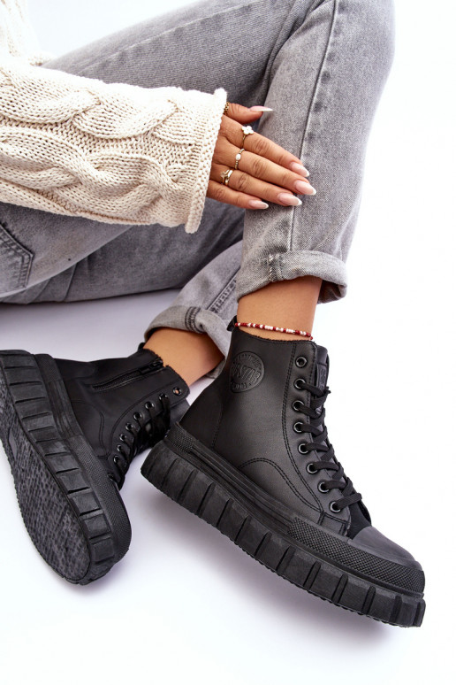 sich Zuarm laufen Haut lässige Schuhe Zum Schloss Big Star MM274625 schZuarze Farbe