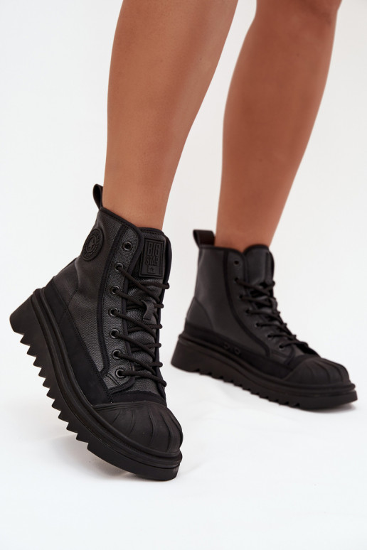 Freizeitschuhe mit Sohle Feminin sich Zuarm laufen Big Star OO274A355 schZuarze Farbe