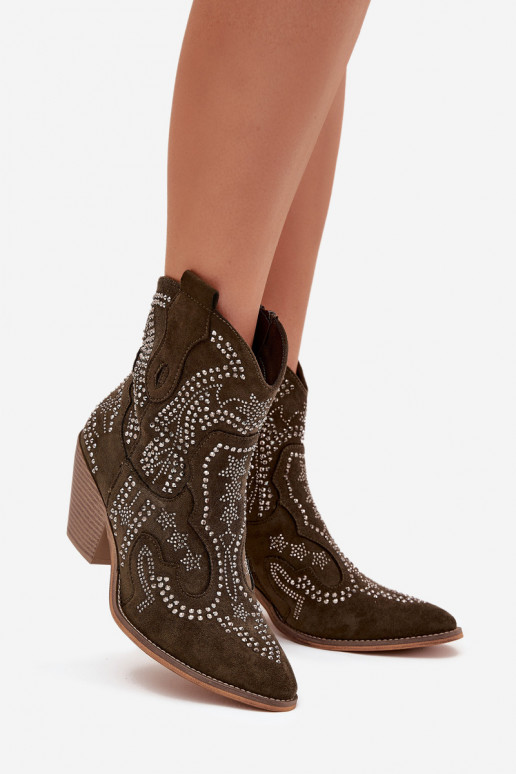 sich Zuarm laufen Feminin Stiefel im CoZuboy-Stil Mit Dekoration Khaki-Farbe-Farbe Lelira