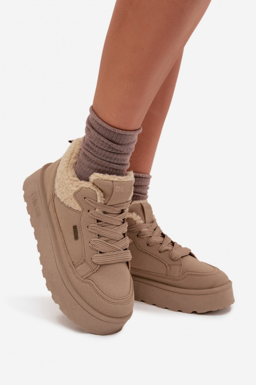 Sneakers Stilvollllschuhe Feminin mit einer Plattform mit Pelzmantel Typu Baranek Big Star SS274105 Beige Sneakers Stilvollllschuhe Feminin mit einer Plattform mit Pelzmantel Typu Baranek Big Star SS274105 Beige