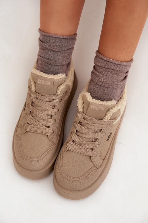 Sneakers Stilvollllschuhe Feminin mit einer Plattform mit Pelzmantel Typu Baranek Big Star SS274105 Beige Sneakers Stilvollllschuhe Feminin mit einer Plattform mit Pelzmantel Typu Baranek Big Star SS274105 Beige