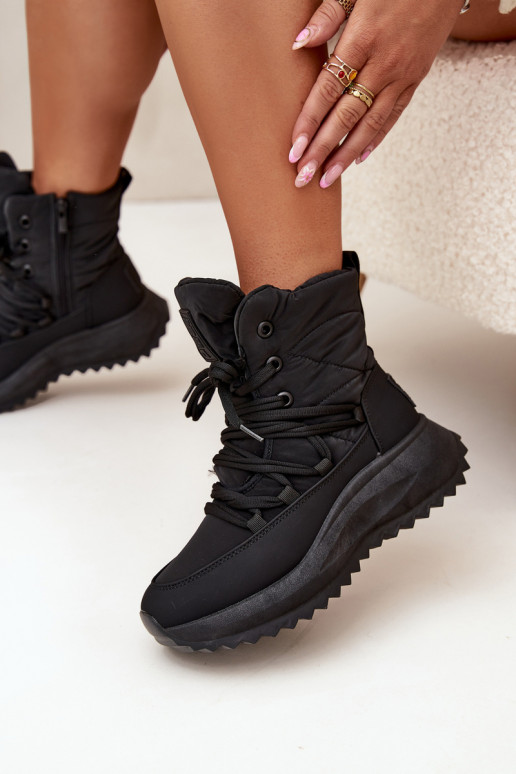 Schneestiefel Feminin Zum Schloss Big Star SS274059 schZuarze Farbe