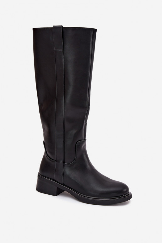 Damen-Stiefel mit niedrigem Absatz, gefüttert, in schwarzer Farbe Averna