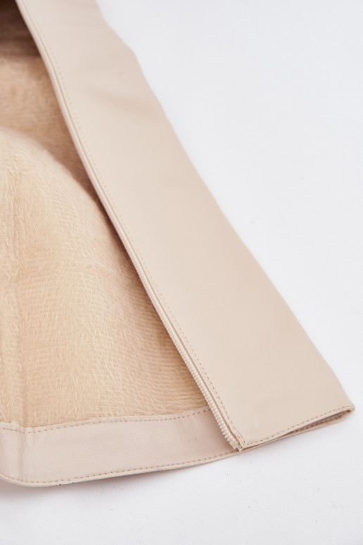 Warm gefütterte Damenstiefel mit Absatz und Plateau in Elfenbeinton „Lysara"