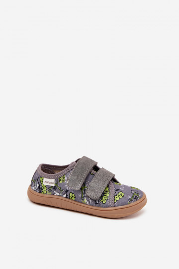 Jungen graue "Barefoot" Slipper mit Grafik Milami Saphira
