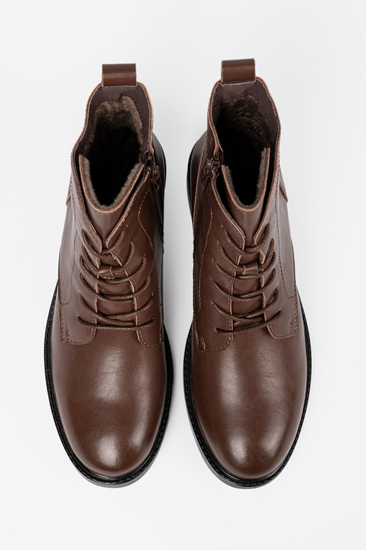 braune Farbe geschnürt Schuhe z niskim obcasem Sergio Leone