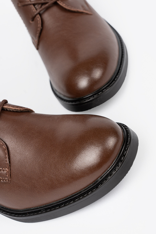 braune Farbe geschnürt Schuhe z niskim obcasem Sergio Leone