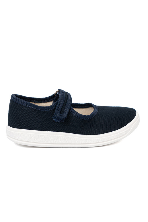 Turnschuhe von Kindern Klettverschlussy blaue Farbe