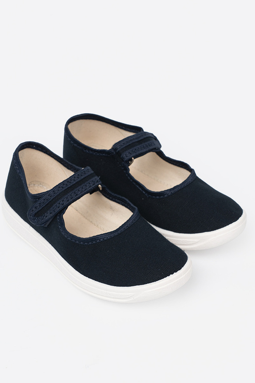 Turnschuhe von Kindern Klettverschlussy blaue Farbe